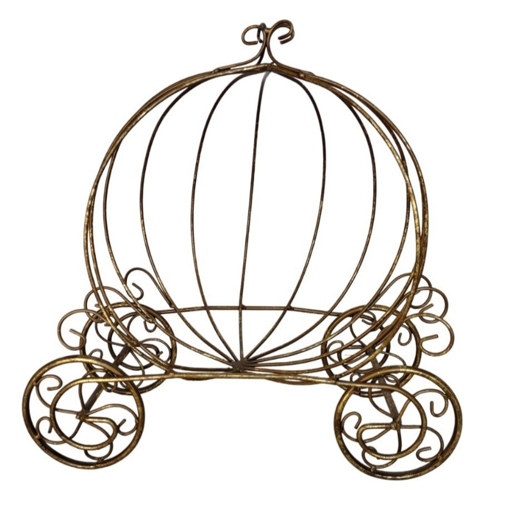Vgt Gold Cinderella Pumpkin Carriage Party Floral Centerpiece Decor Plant holder